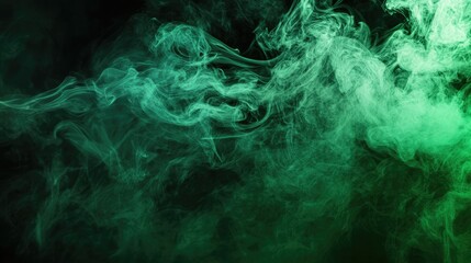 Obraz premium green smoke texture on black background