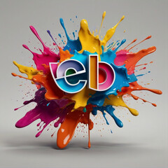 An artistic logo for a creative agency, showcasing a colorful paint splash, symbolizing creativity and innovation. The logo is isolated on a transparent background