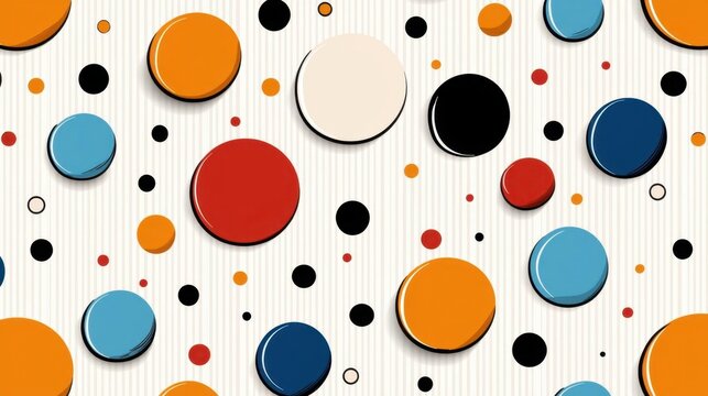 Cheerful colorful dots in random pattern, seamless design