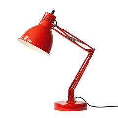 red desk lamp clean white background