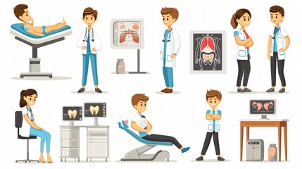 Gastroenterological Diagnosis Illustrations Set for Medical Professionals