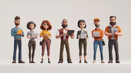 Obraz premium Teamwork Makes the Dream Work: Diverse Professionals Collaborating on Projects