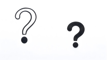 Question marks in front of white background. Generative AI