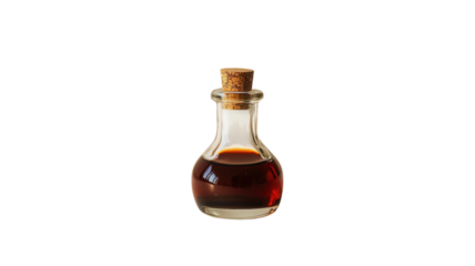 A Tiny Bottle of Vanilla Extract with a Cork: Perfect for Baking, Cooking, and Flavoring Your Favorite Recipes.