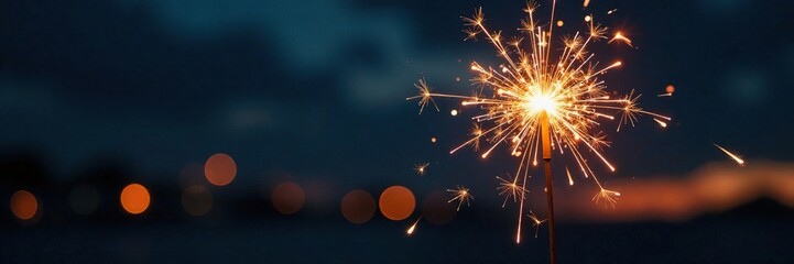 Darkened sky with sparkler celebration fire light, sparklers, fire, night