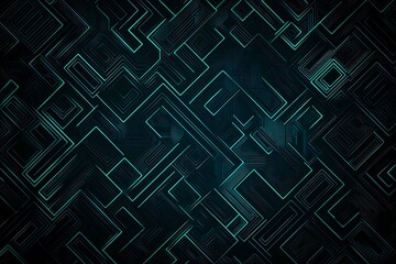 Abstract close-up of a glowing blue digital circuit board, showcasing intricate connections and technological design on a black background.
