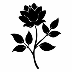 Blooming Beauty black silhouette vector