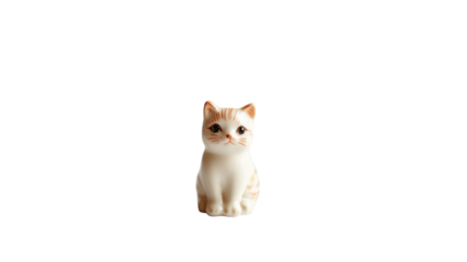 Charming Tiny Porcelain Figurine of a Cat Perfect for Home Decor or Collectors - An Adorable Addition to Any Space.