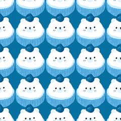 Delicious and cute bear cream cupcakes