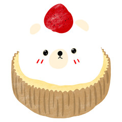 Delicious and cute bear cream cupcakes
