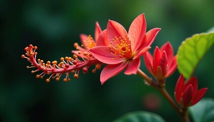 Moldavian dragonhead lat Dracocephalum twig with flower, botanical, closeup, blossoms
