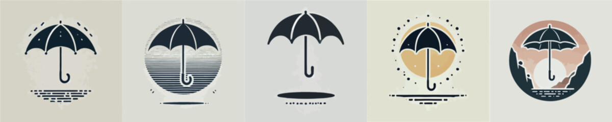 vector set of umbrella silhouettes © sarah16blakeyxh2