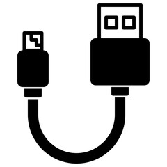 usb cable solid icon	