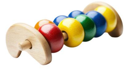 Exploring the Art of Calculation with a Traditional Wooden Abacus Featuring Colorful Beads – A Perfect Educational Tool for Learning Arithmetic.