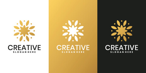 Abstract luxury flower logo design