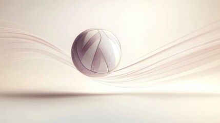 Abstract image of a sphere floating on flowing fabric.