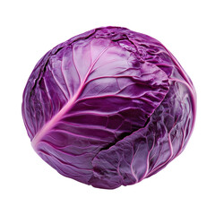 Fototapeta premium Fresh Whole Purple Cabbage with Vibrant Leaves and Texture