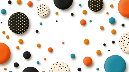 Seamless random colorful dots, fun confetti background
