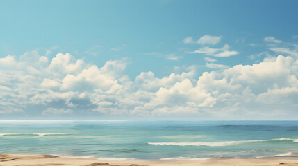 Obraz premium digital vintage style blue sky and ocean graphics poster background