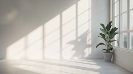 hadow overlay effect isolated on white background, png. Light and shadows from window. Mockup of white shadow overlay effect and natural lightning in room interior