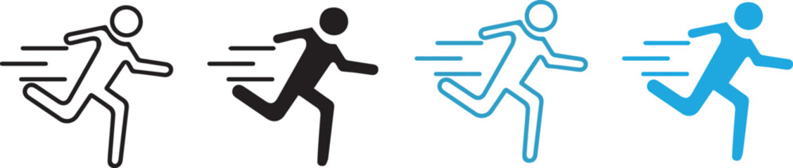 Man fast run icon mark in filled style