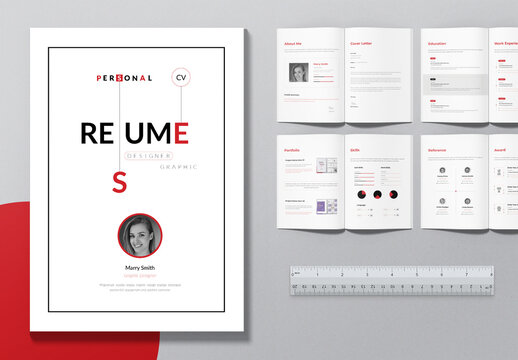 Resume Booklet Template Layout Design