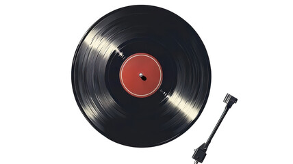 Obraz premium Explore the Timeless Charm of a Vintage Record Player with a Needle on a Vinyl Record for Nostalgic Music Lovers and Retro Decor Enthusiasts.