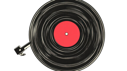 Fototapeta premium An Exquisite Vintage Record Player with a Needle on a White Background Perfect for Music and Nostalgia Themes.