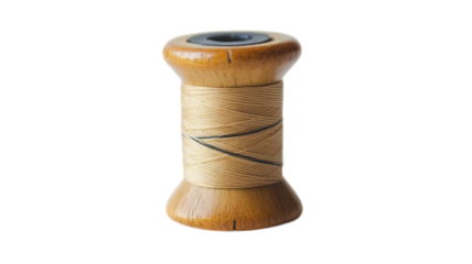 A Vintage Sewing Spool with Thread Wrapped Around It, Ideal for Craft Projects, Sewing Tutorials, and Textile Design Inspiration.