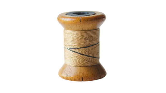 A Vintage Sewing Spool with Thread Wrapped Around It, Ideal for Craft Projects, Sewing Tutorials, and Textile Design Inspiration.