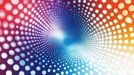 Fototapeta premium A futuristic background featuring a series of glowing dots arranged in a circular path, blending seamlessly to create a dynamic and continuous flow. 