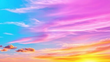 Obraz premium Sunset sky in soft gradient shades of pink, purple, and orange