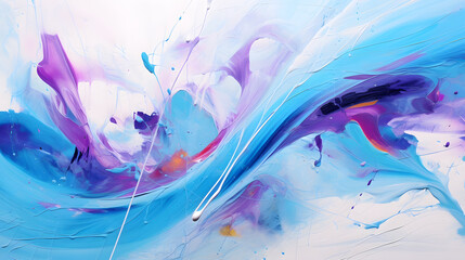 Digital blue purple oil painting flowing water abstract poster web background