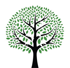 Family tree of life, black illustration on white background