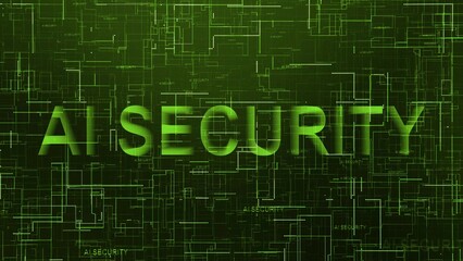 AI security text technology data line green color