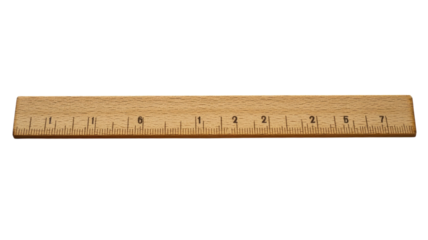 Detailed Image of a Wooden Ruler with Inch and Centimeter Markings Ideal for Educational and Craft Projects.
