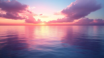 Fototapeta premium Serene sunset over calm ocean. (3)