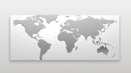 Detailed World Map Template in Grey and White Design