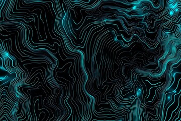 Abstract close-up of a glowing blue digital circuit board, showcasing intricate connections and technological design on a black background.
