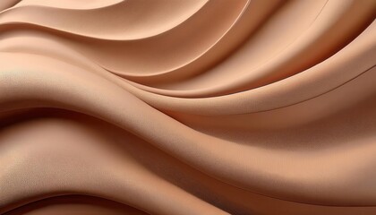 Close-Up of Smooth Beige Fabric Waves Texture for Interior Design Inspiration, Modern Backgrounds, Textile Patterns, and Minimal Art