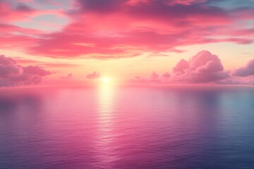 Fototapeta premium Pink sunset over calm ocean. (14)