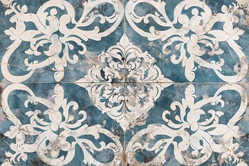 tile design with faded blue and beige tones