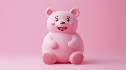 3d finance business concepts playful pink bear in a creative environment