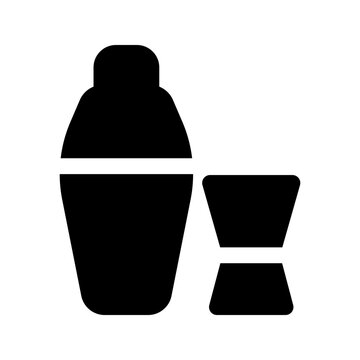 black cocktail shaker and jigger clip art preview