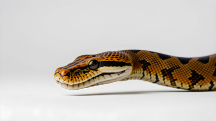 Fototapeta premium A snake with a black and yellow pattern on its back