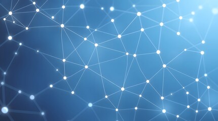 Technology Network Background: Interconnected Glowing Nodes for Data and Communication