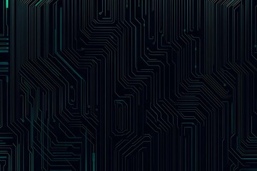 Abstract close-up of a glowing blue digital circuit board, showcasing intricate connections and technological design on a black background.
