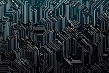 Abstract close-up of a glowing blue digital circuit board, showcasing intricate connections and technological design on a black background.
