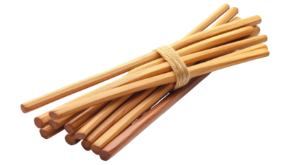 High-Quality Sandalwood Sticks Isolated on Transparent Background Ideal for Aromatherapy, Incense, and Fragrance Products.