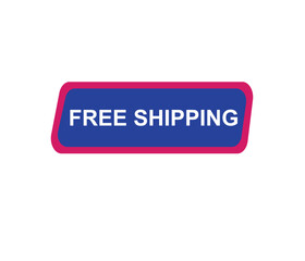 Vector illustration free shipping label. Modern dynamic sales banner